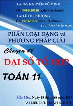 Phân loai dang và phương pháp giải Chuyên đề Đai số tổ hợp Toán 11 - Nguyễn Vũ Minh